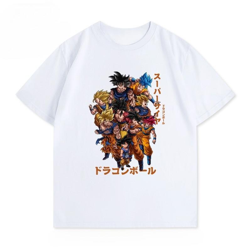 Dragon Ball Joint Summer Shortsleeved Couple Wear Goku Cartoon Comic Casual Pure Cotton Shortsleeved Sports Casual Comfortable