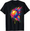 Cool Colorful Splash Baseball Ball Graffiti Unisex T-Shirt