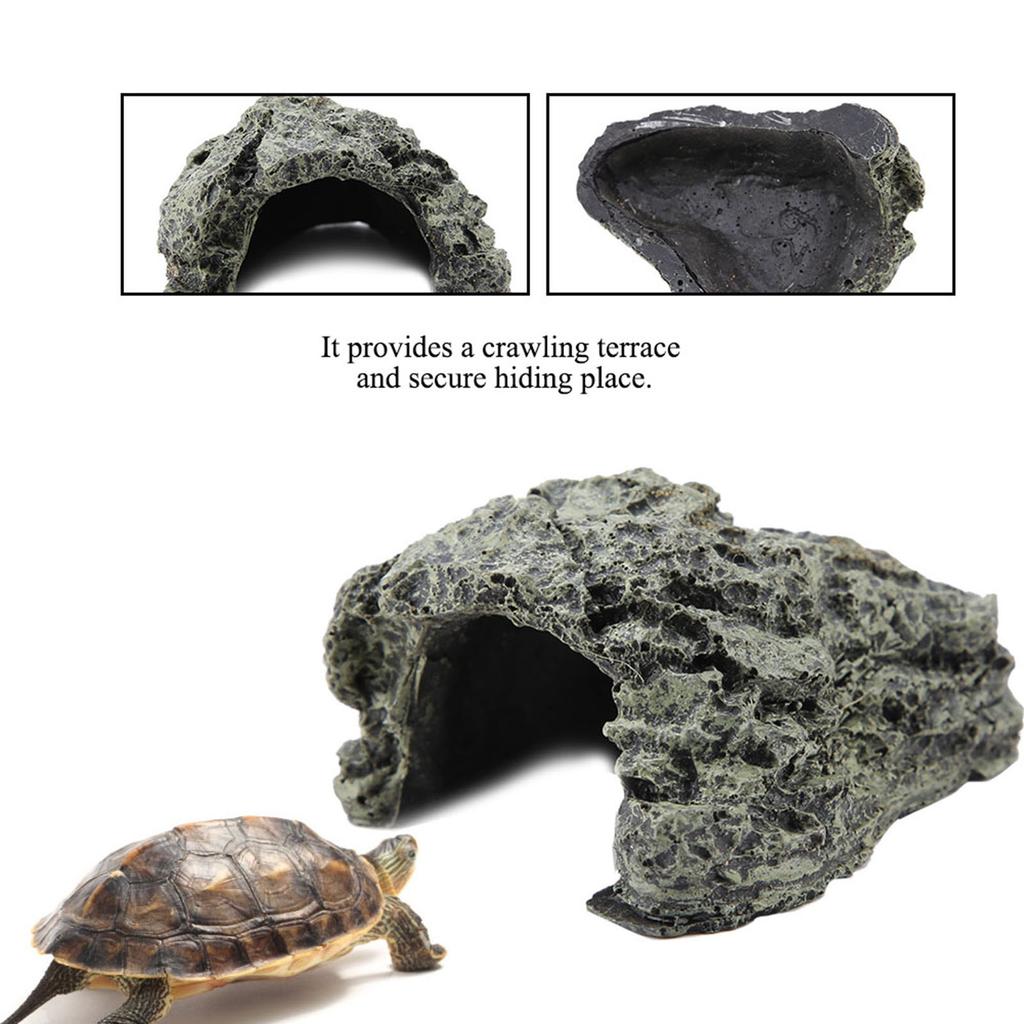 Fish Hiding Cave Aquarium Turtle Reptile Basking Hide Habitat Decoration Ornament