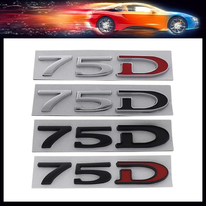 3D Car Styling 75D 75 D for Car Hood Fender Trunk Rear Bonnet Nameplate Decal Emblem Badge Sticker