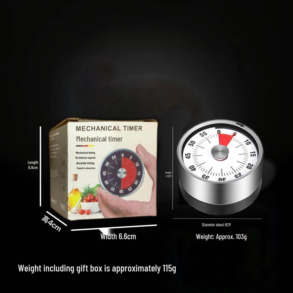 Stainless Steel Mechanical Timer for Home and Kitchen