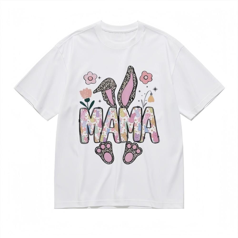 

Women s Breathable Comfy Classic T-Shirt Rabbit Theme Design Printed Cotton Tee L