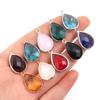 6Pcs Glass Droplet Shape Pendant with Gold Border High Quality Pendant For DIY Necklace Earrings Jewelry Accessories Supplies