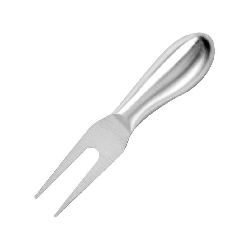 

All-Stainless Steel Cheese Knife Set: Hollow Handle with Butter Knife, Pizza Knife, Cheese Fork, Cheesecake Knife and Fork. Natural Color