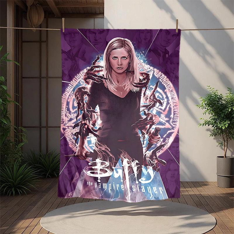 Buffy Flannel Blanket Soft Warm All-Season Throw, Design for Camping, Car Travel, Hiking Sofa, Bed, Office Perfect Gift for Parties