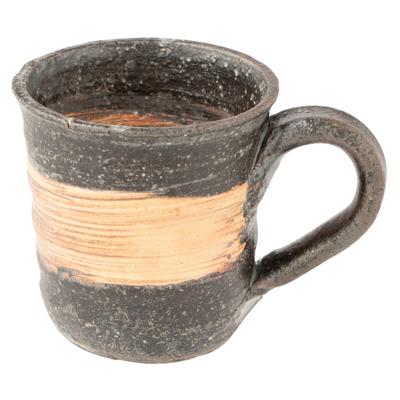 Marui Seito Shigaraki Ware Hechimon Mugg, Espressokopp, Ca. 110ml Kapacitet, Grov Borstad Finish, Brun, MR-3-4367