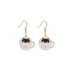 Fun Cartoon Asymmetrical Oil Drop Earrings, Guochao Panda Animal Fruit Earrings, Cute Mushroom Leaf Earrings