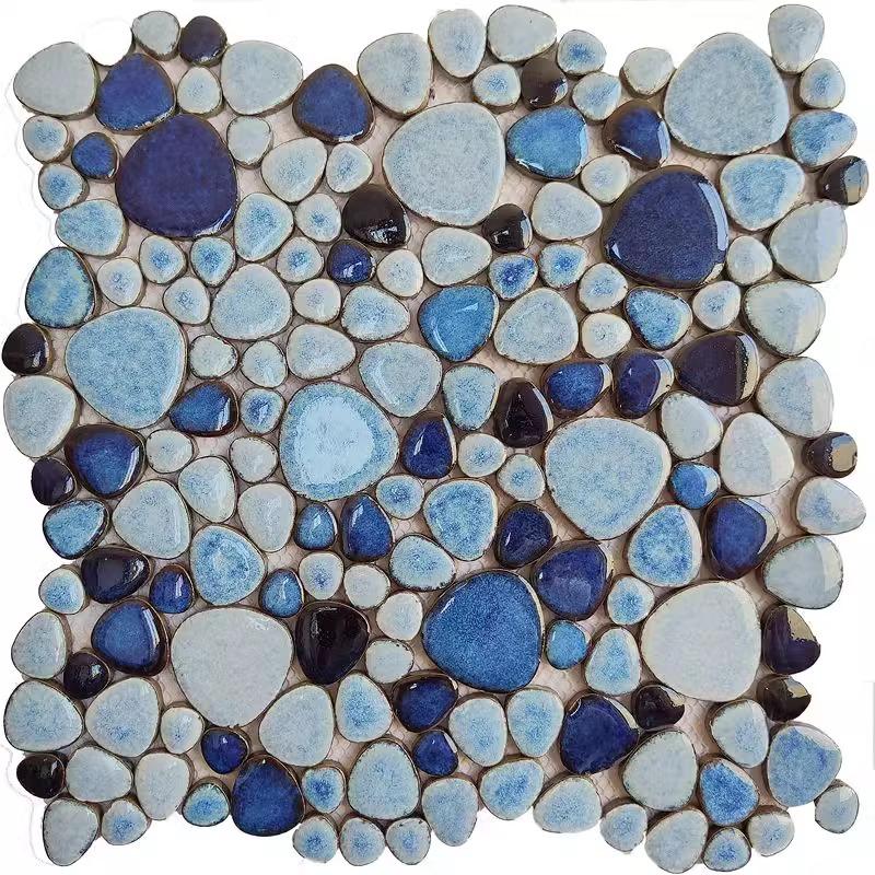 1 Stück 30x30cm Keramik Kiesel Mosaik Fliesen Spa Pools Fischteiche Badezimmer Anti-Rutsch Verschleißfest Boden Wand Dekor Fliesenblatt