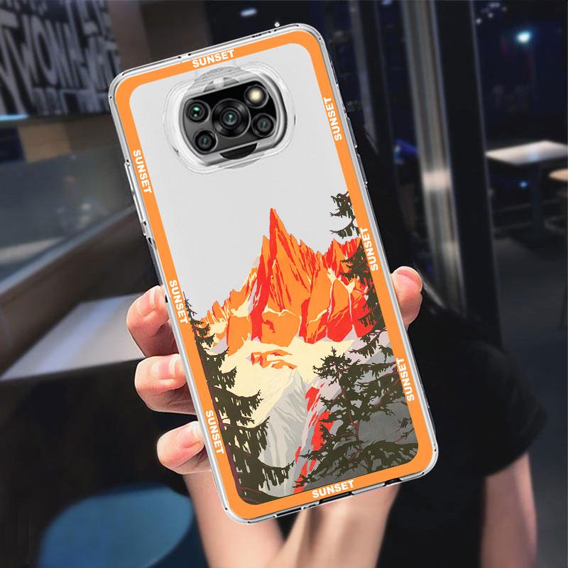 Custodia Trasparente Vintage Lago Vetta Montana Per Xiaomi Mi Poco X3 NFC M3 Pro F3 F1 11 Lite 12 Redmi Note 10 9S 8 7 9 Custodia Morbida per Telefono