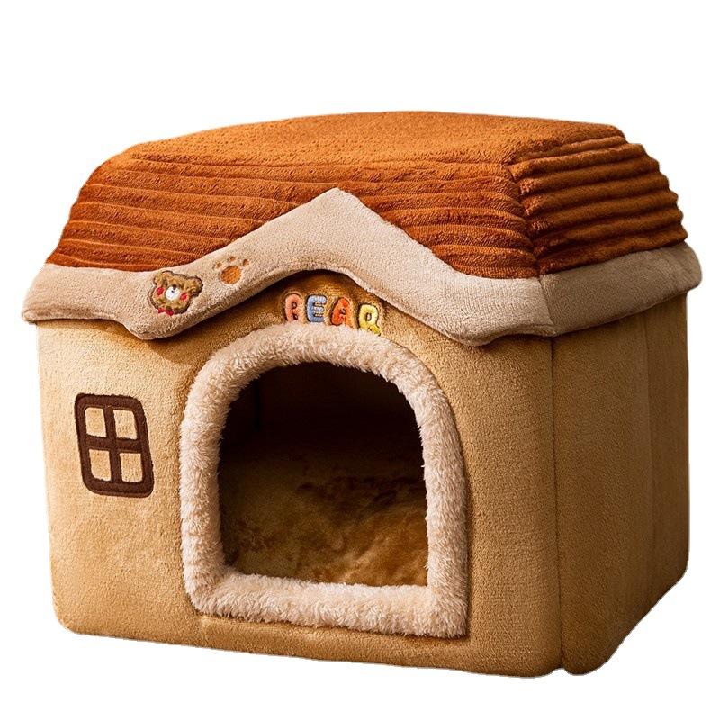 Warm Winter Cat Nest  Universal House for All Seasons  Castle-shaped Villa  Enclosed Bed House  Winter Pet Cat Supplies