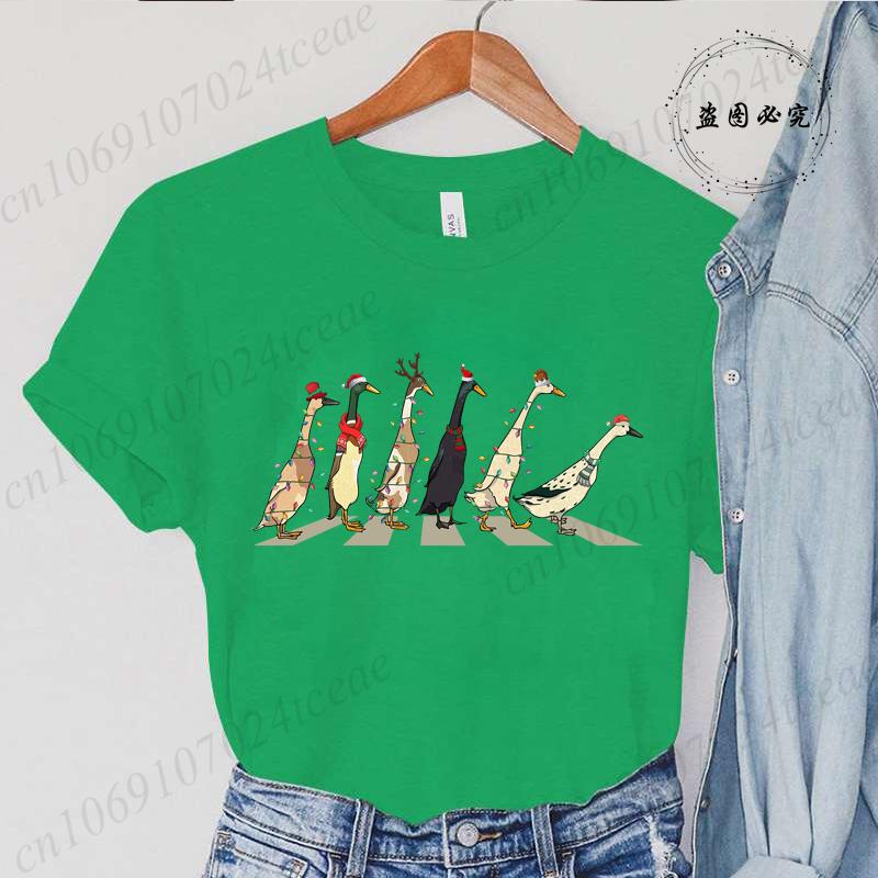Fashion Funny Just A Goose Duck Xmas Print Tshirt Unisex Short Sleeve Tshirts Christmas Goose Unisex Summer Unisexs Clothing