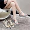 Fashion Woman Shoes Open Toe Silver Wedges Heel Flower Sandals for Women New Breathable Fashion Shoe On Offer 2025 Luxury Summer Offers