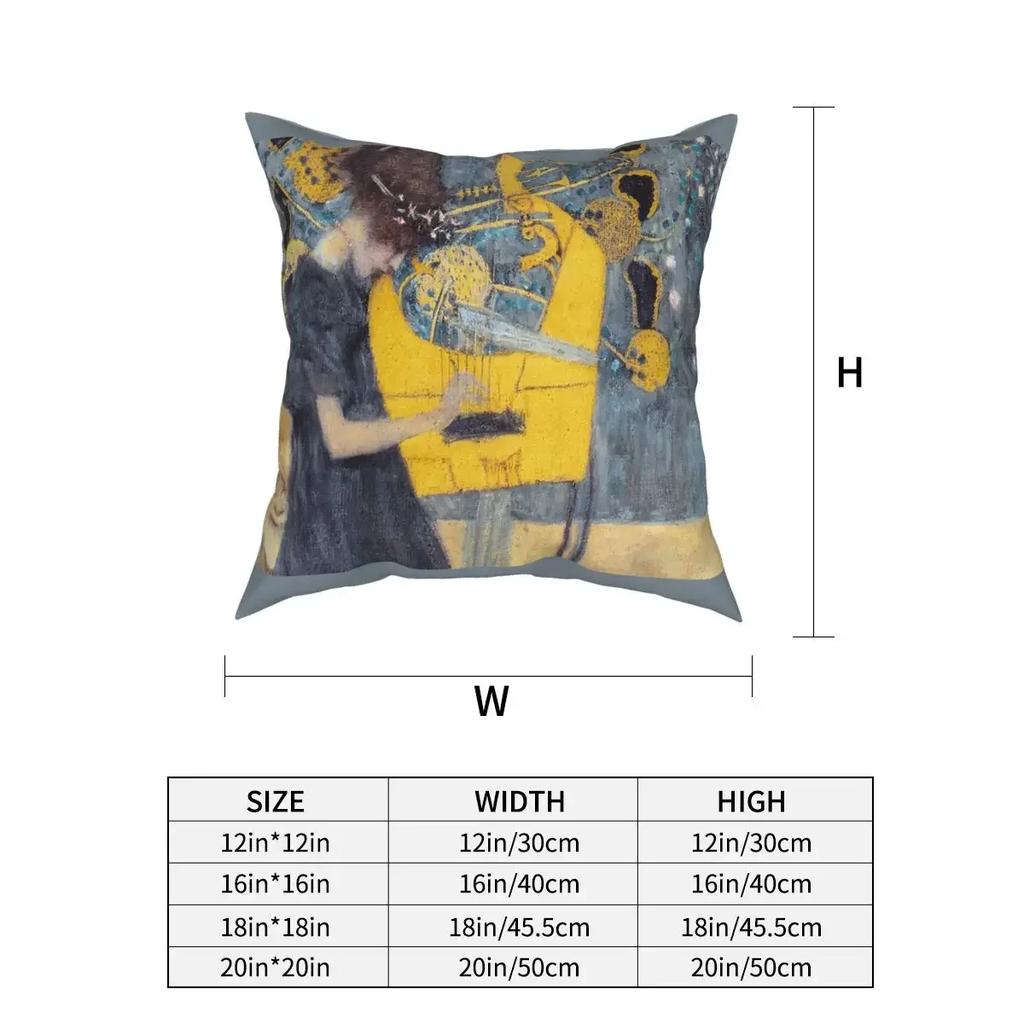 Gustav Klimt Music Throw Pillow Cover Throw Pillow Vintage Cushion Covers