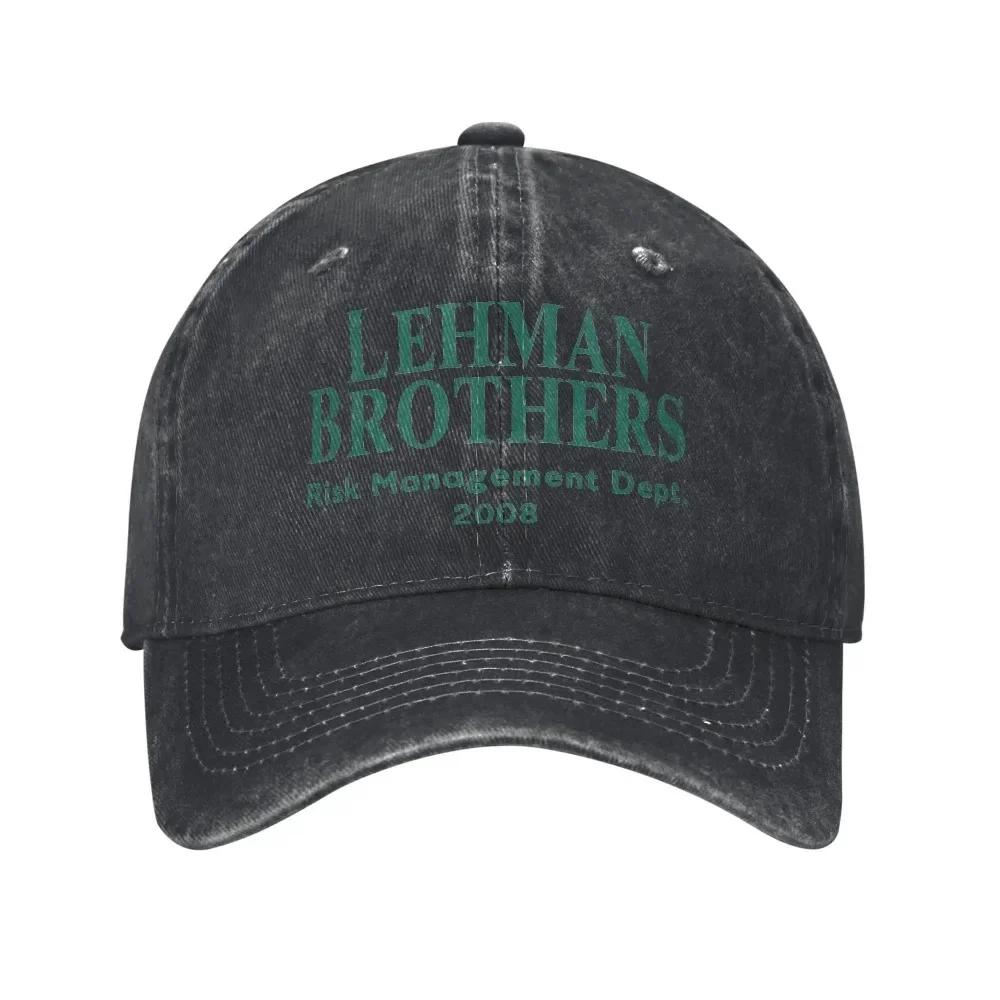 Unisex Lehman Brothers Risicobeheer Afdeling 2008 Print Hoed Vintage Verweerd Denim Baseballpet Verstelbaar