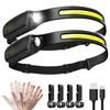 Portable Induction COB LED Headlamp 6 Lighting Modes IPX4 Waterproof Camping Sensor Headlight 1200mAh Battery Rechargeable