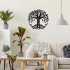 Metal Wall Art Tree of Life Home Decor Black Iron Hanging Ornament Sculpture Sign for Living Room Bedroom Office 11.8x11.8in