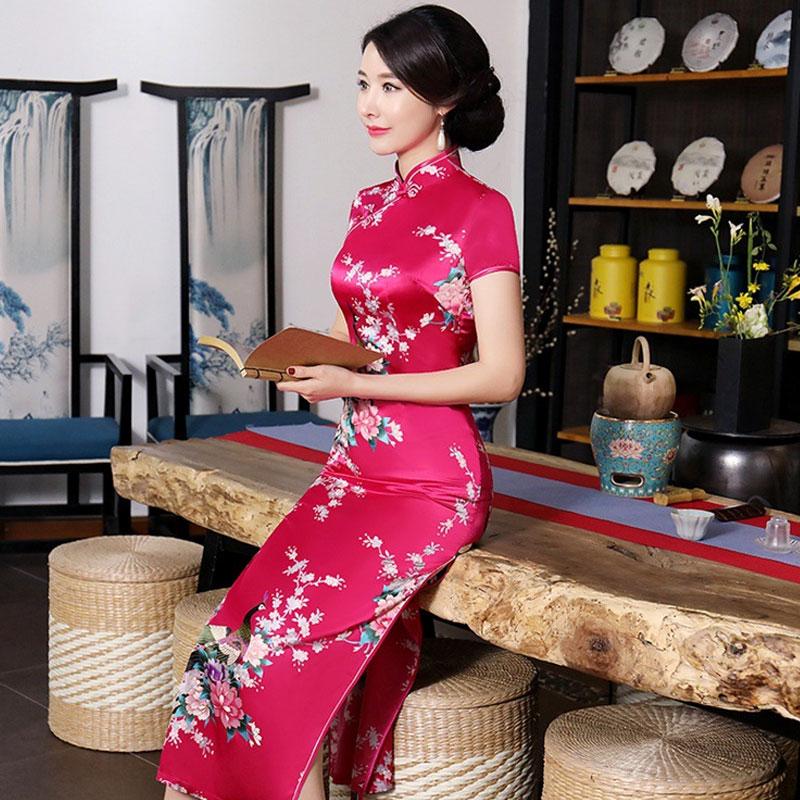 12 Colors Elegant Chinese Cheongsam Dress Women's Traditional Chinese Dress Qipao Costume