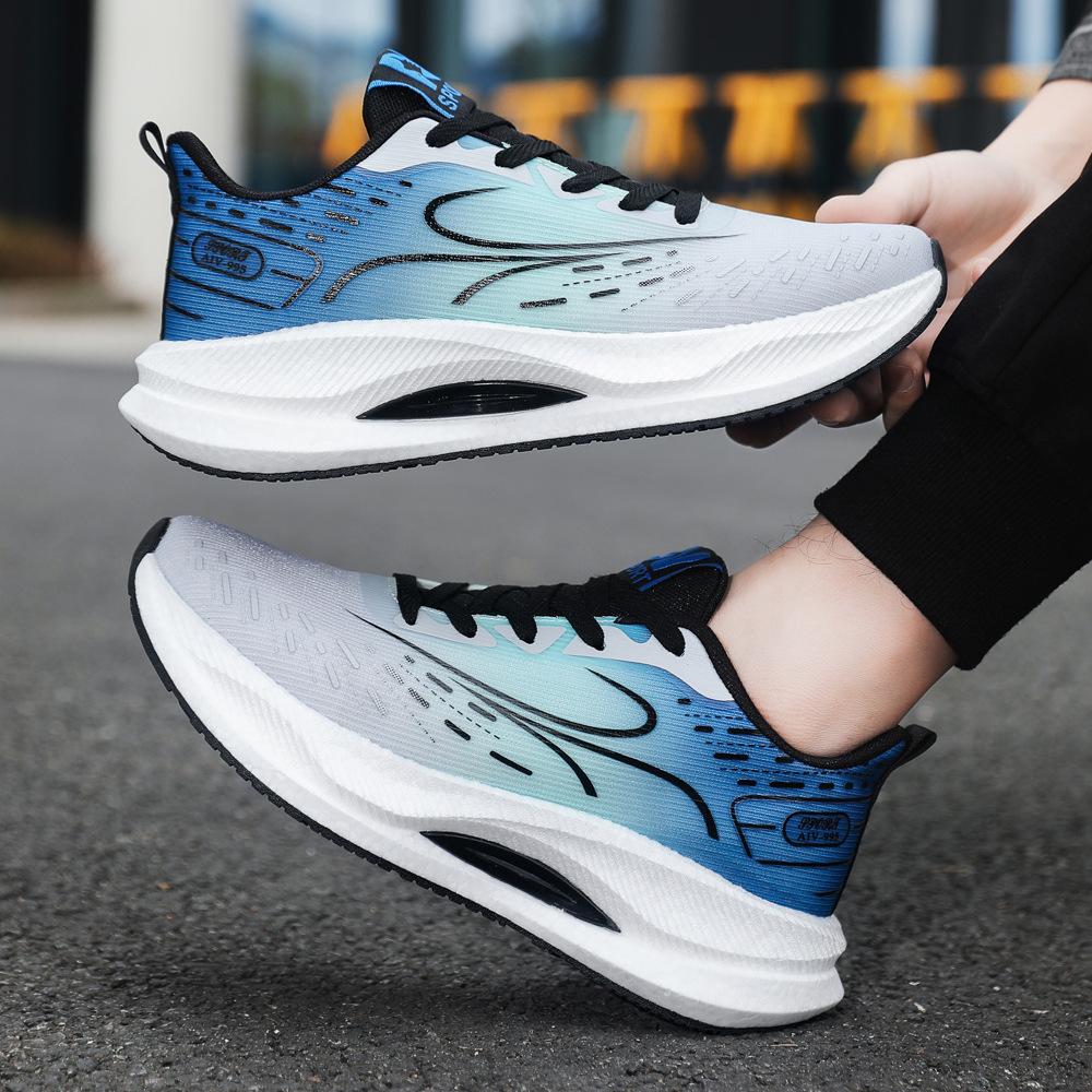 Men's Shoes 2025 Spring New Mesh Breathable Soft-soled Shock-absorbing Running Shoes Lightweight Casual Versatile Sports Shoes