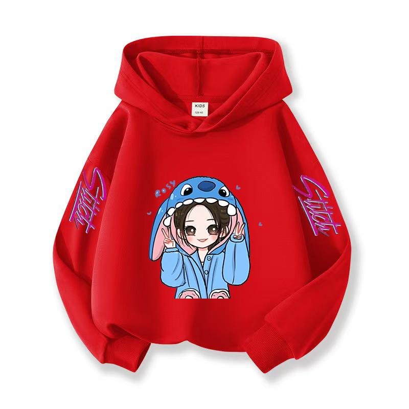 Children's Hoodie Christmas Gift Girls Winter Stitch Pattern Hoodie Girls Long Sleeve Comfortable Soft Top