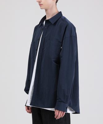 WHEN YOU MOVE Nylon City Pocket Shirt Navy