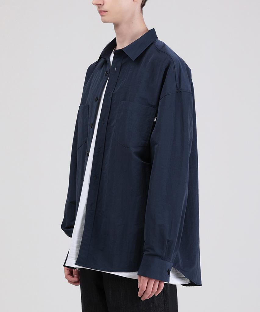 WHEN YOU MOVE Nylon City Pocket Shirt Navy