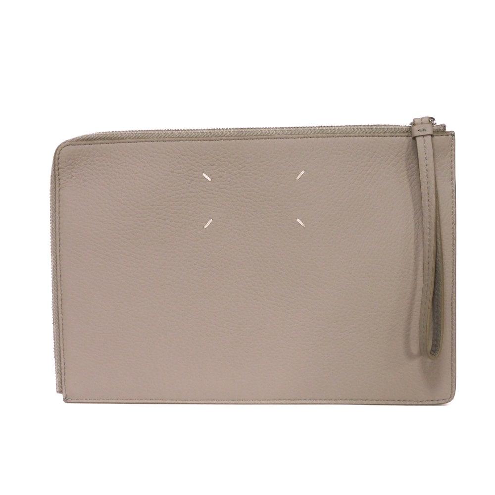 Used Zip Strap Pouch (65992) SA1TT0004 P4746 T8135 7931 L-shaped Zipper Business Bag, 4 Stitches, Gray, Men's from