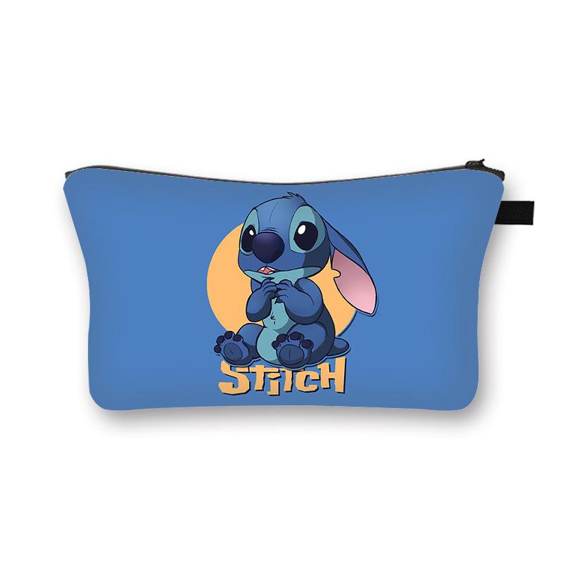 Stitch'S New Cosmetic Bag, Children'S Fashion Portable Double-Sided Toilet Bag, Girls' Outdoor Travel Clutch Storage Bag