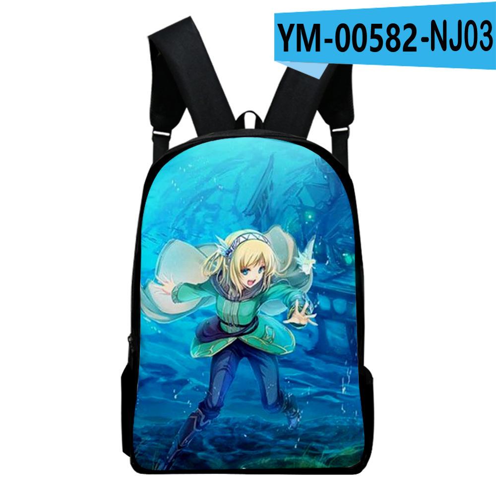 Harajuku Novelty Youthful In the Land of Leadale Student School Bags Notebook Backpacks 3D Print Oxford Waterproof Travel Bags