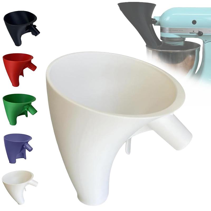 Flour Funnel Stand Mixer Attachment For Kitchen Aid Artisan Ksm150 Tilt-Head Plastic Powder Funnel With Easy-Pour Diameter