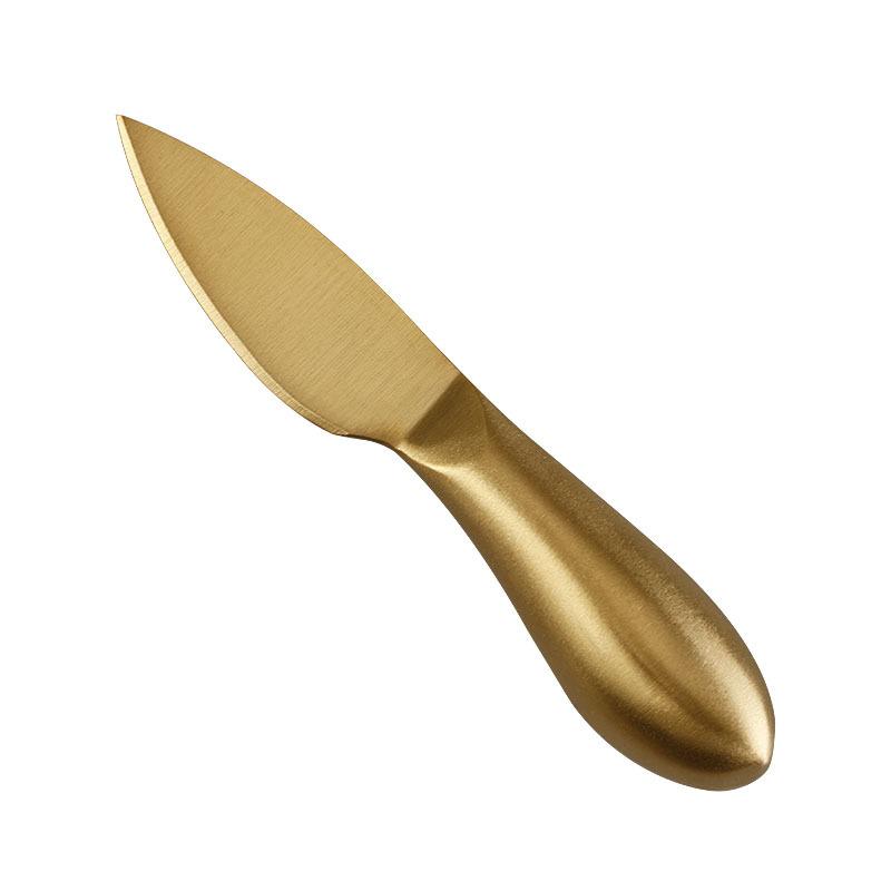 Cheese Knife Set Cheese Stainless Steel 6Pcs Gold Cheese Slicer Cutter Handle Mini Knife Butter Knife Spatula Fork Matte