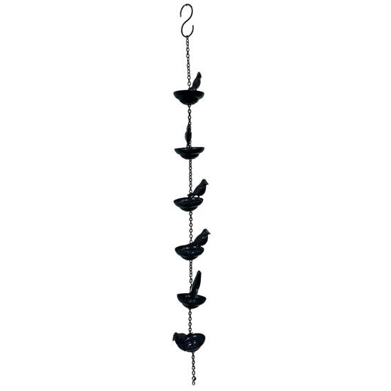60/80/100CM Železný pták dešťový řetěz Odolný kovový zahradní závěsný lapač deště Pohárky Vnější okapy Svodové roury Náhradní dekorativní dešťový řetěz