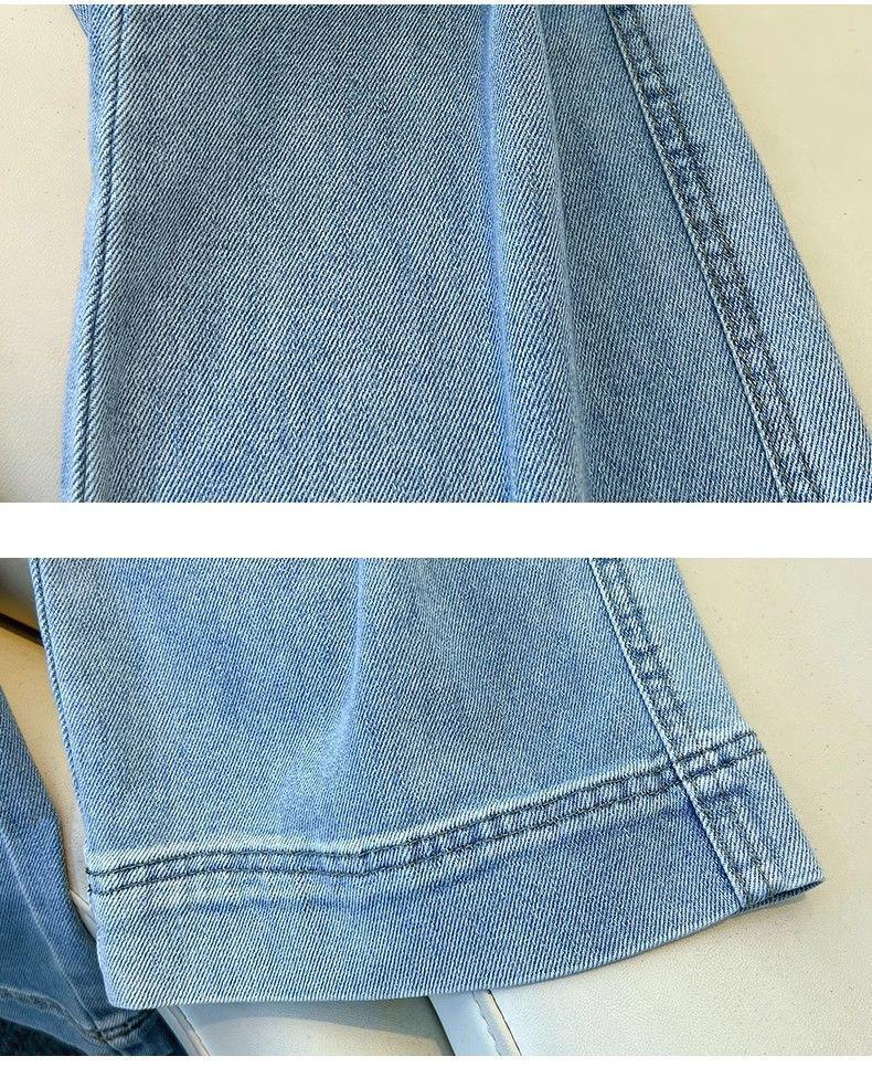 2026 Women's High-Waist Light Blue Slim Straight-Leg Summer Jeans