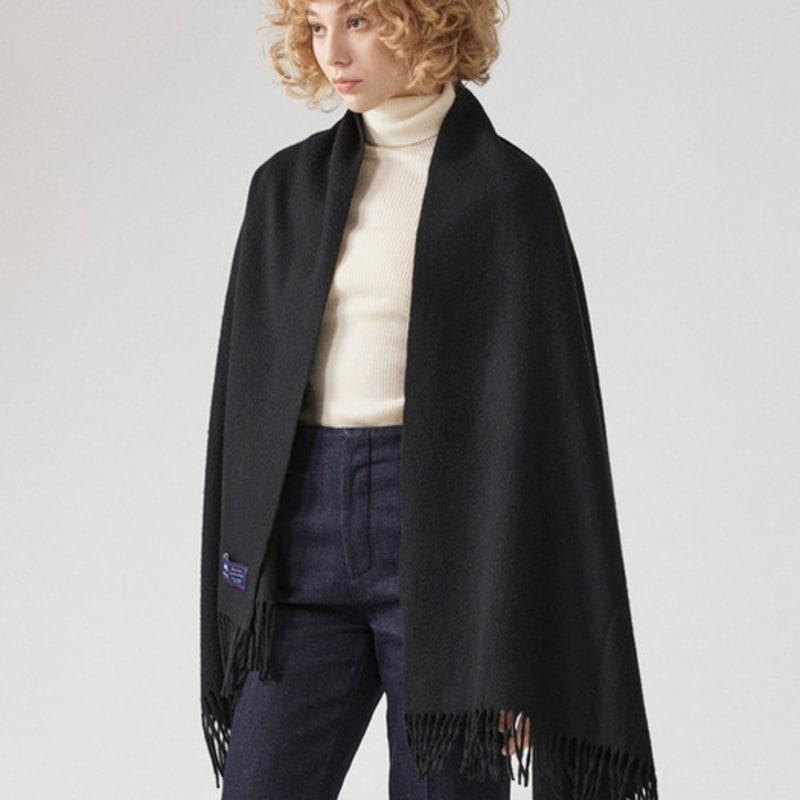 ABRAHAM MOON Merino Wool Shawl 70cm - Black