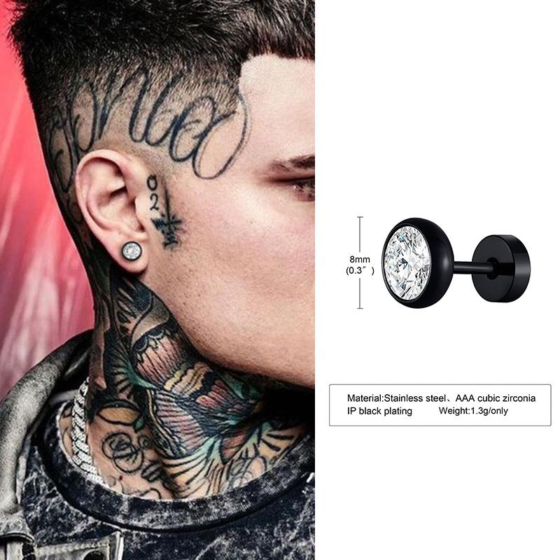 Round CZ Stud Earrings, Screw back Cz Studs, Sleeper Cz Studs, Unisex Jewelry