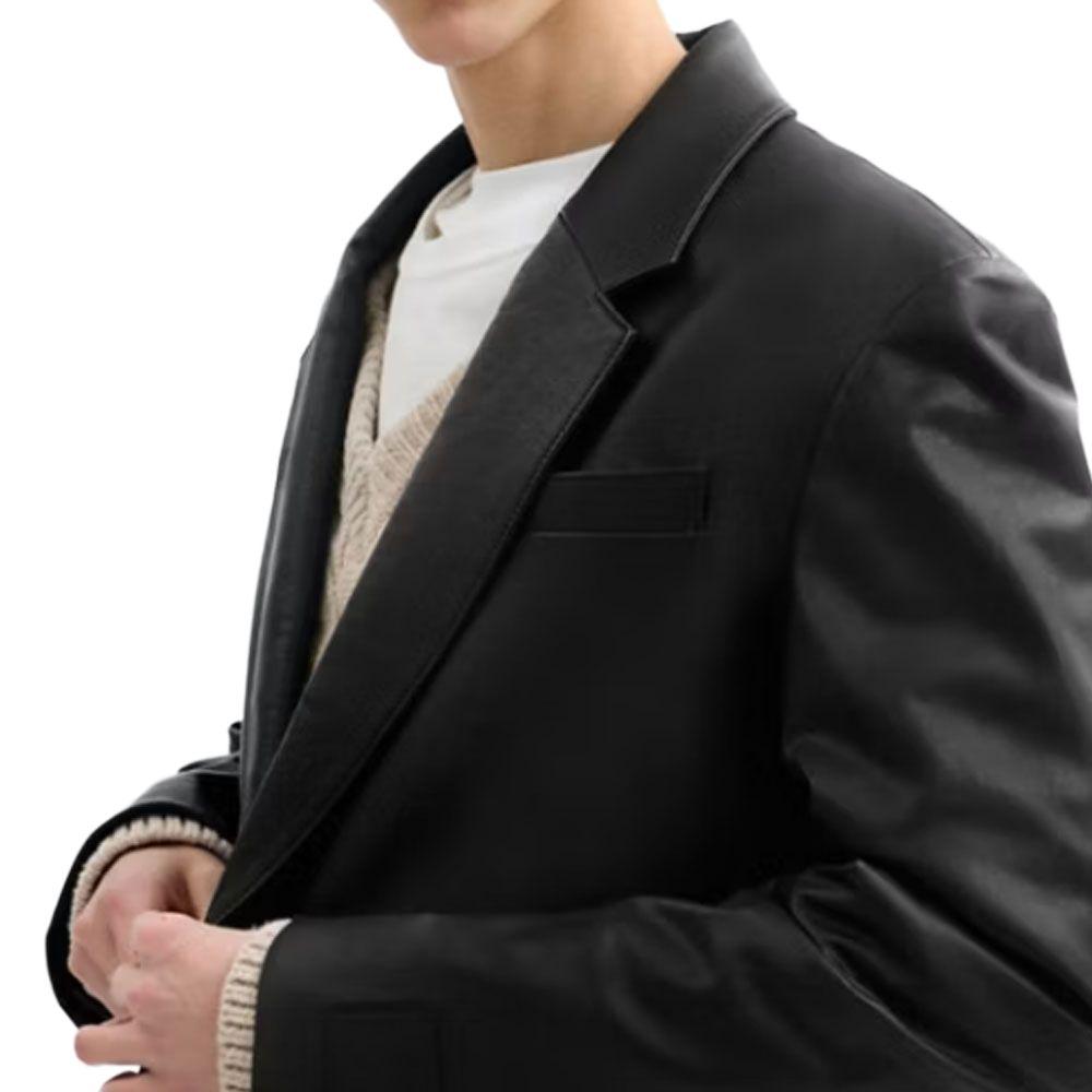 COACH Leather Jacket Men's Black CBR20-BLK