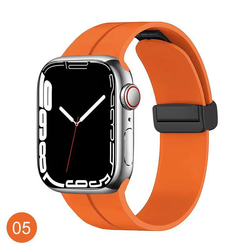 Magnetic Silicone Sport Band with Folding Buckle for iWatch/Apple Watch S10