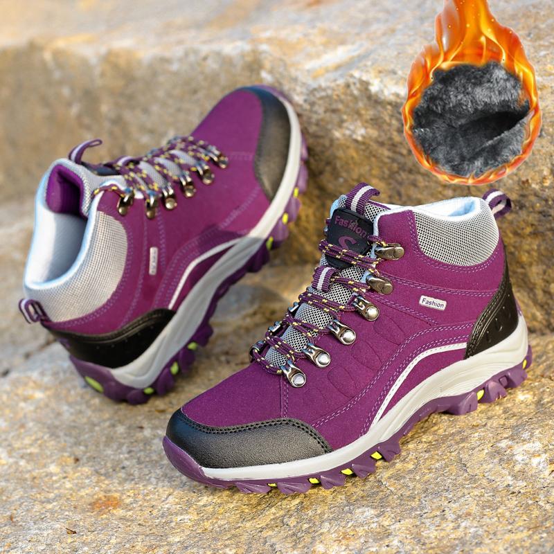 35-46 Paar Mode Plus Samt Warme High Top Baumwollschuhe Schneestiefel Plus Baumwolle Outdoor Wanderschuhe Wanderschuhe