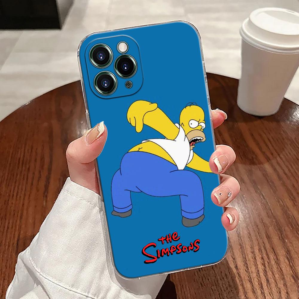 Cartoon Homer S-Simpson-Familie Transparente Handyhülle Für iPhone 17 Pro Max 17E 11 12 13 14 15 16 Pro Max Plus 17 Air 16E Hülle