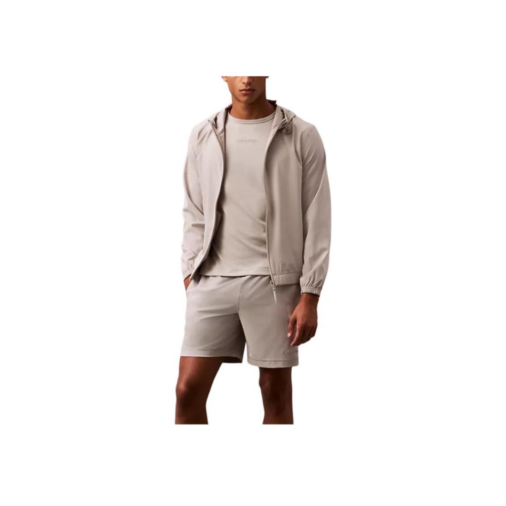 Calvin Klein Minimalist Comfortable Versatile Casual Hooded Zip Jacket Men jackets White 403F525-020