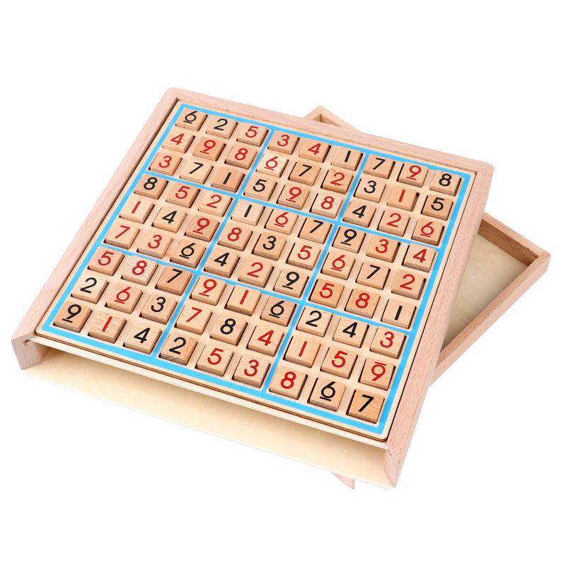 Wooden Sudoku Game: Nine-Grid Logic Puzzle for Children