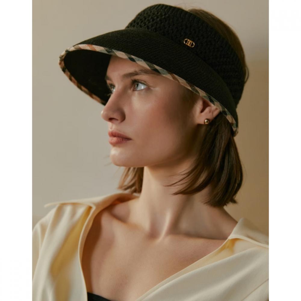 Daks Black Check Line Sun Cap Dche6e109bk Single option