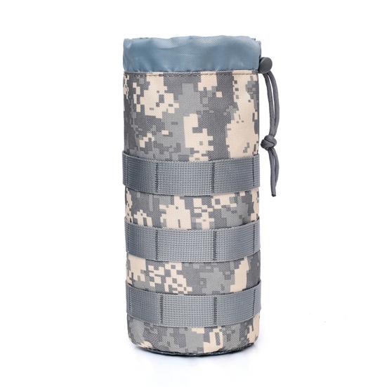 Husă tactică pentru sticle de apă, suport pentru sticle de apă sport, cu șnur deschis în partea de sus și plasă de jos, atașat la centura de rucsac, vestă