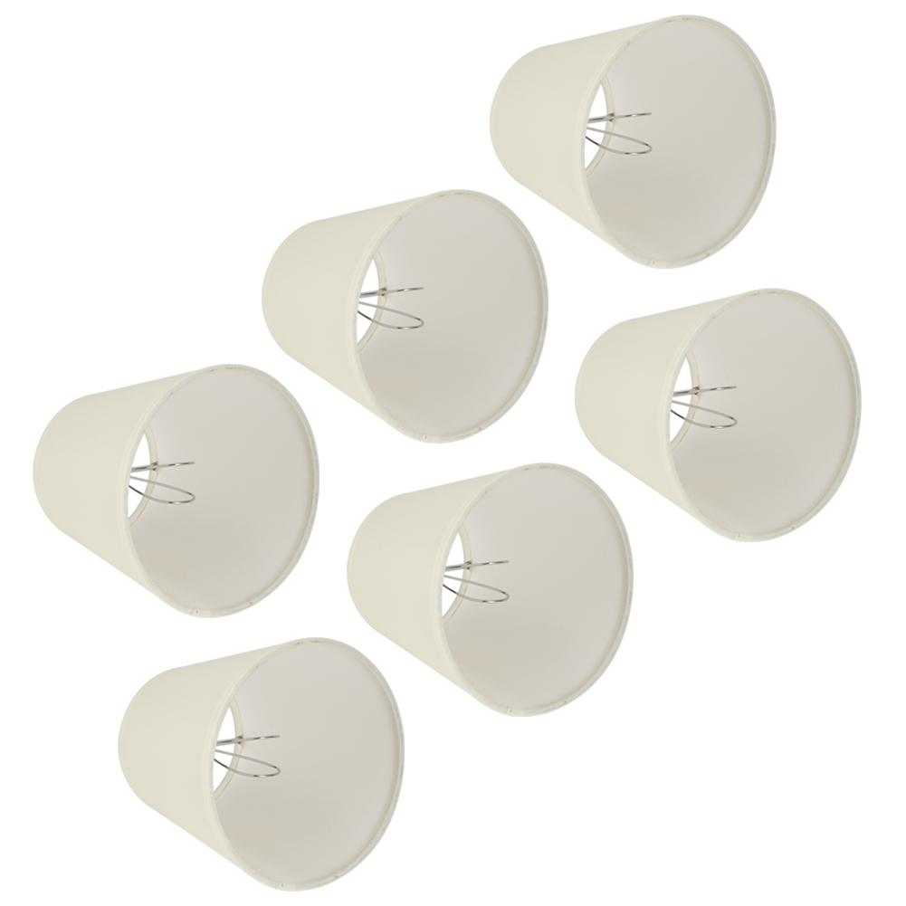 6PCS CreamColoured Fabric Cloth Lamp Shade Replacement for E14 Wall Lamp Chandelier Home Decoration