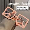 Trendy Large Frame Myopia Glasses Unisex Fashion Oversized Minus Diopter Eyeglasses Men Women Luxury Square Eyewear 0 To -4.0