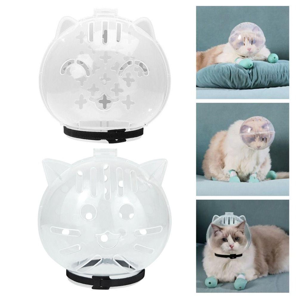 Transparent Breathable Cat Muzzle Anti-Licking Anti-Bite Cat Space Hood Anti Scratch Cat Grooming Accessories