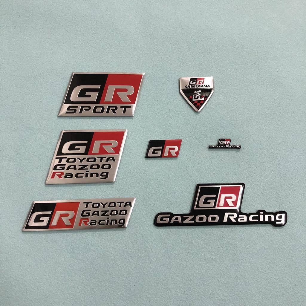 Toyota GAZOO Racing Metallaufkleber-Set: Lenkrad-, Seiten- und Dekorationsaufkleber mit GR-Logo