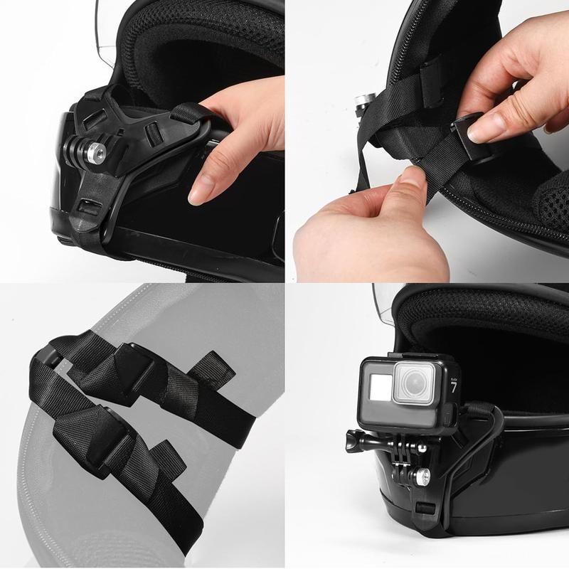 Motorcycle Helmet Strap Mount Phone Stand Holder For GoPro Hero 12 11 Insta360 X4 Action Sports Camera Mobile Phone Accessories