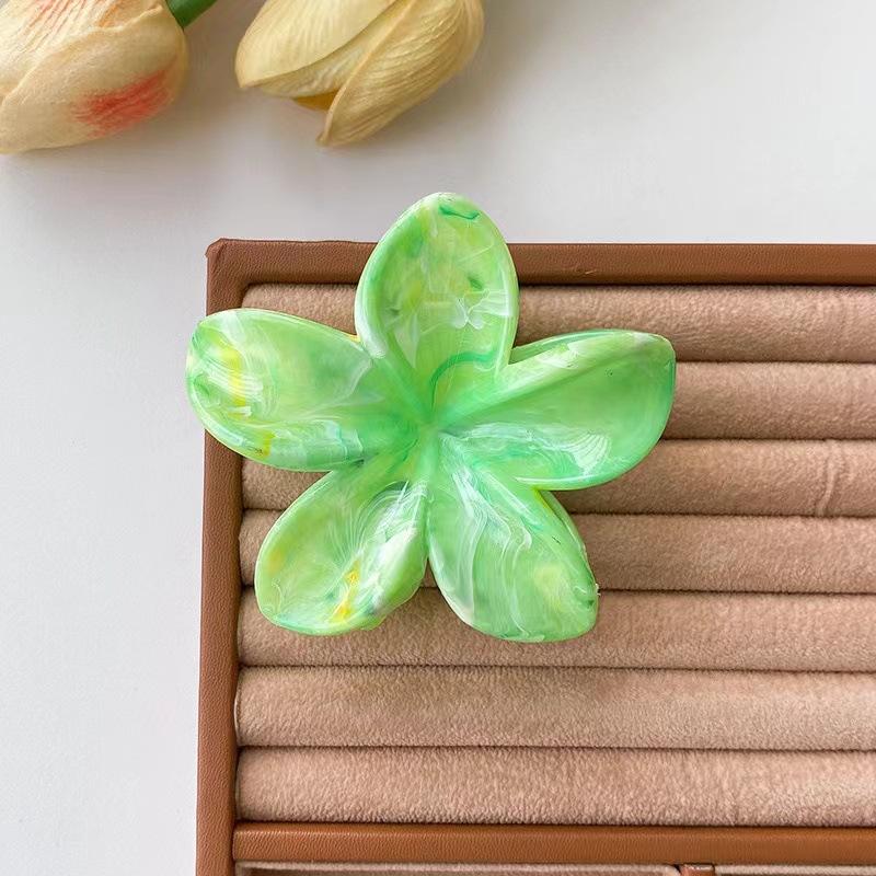 Haarspange mit Acrylblume für Frauen, Haarklammern mit Marmorstruktur, trendige Haarnadel für Mädchen, koreanisches Haar-Accessoire, Kopfbedeckung