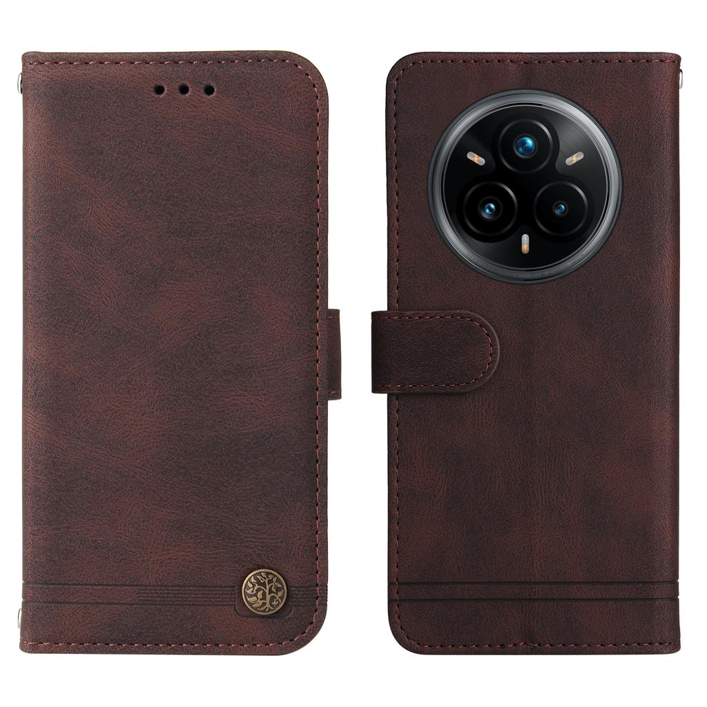 For Realme 14 Pro+ 5G Leather Wallet Cases Skin Touch Phone Cover Stand with Strap