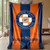 Luton Town Custom Name Text Flannel Blanket Soccer Logo Personalized Fleece Throw Blanket Special Gift For Sofa Bedroom Home